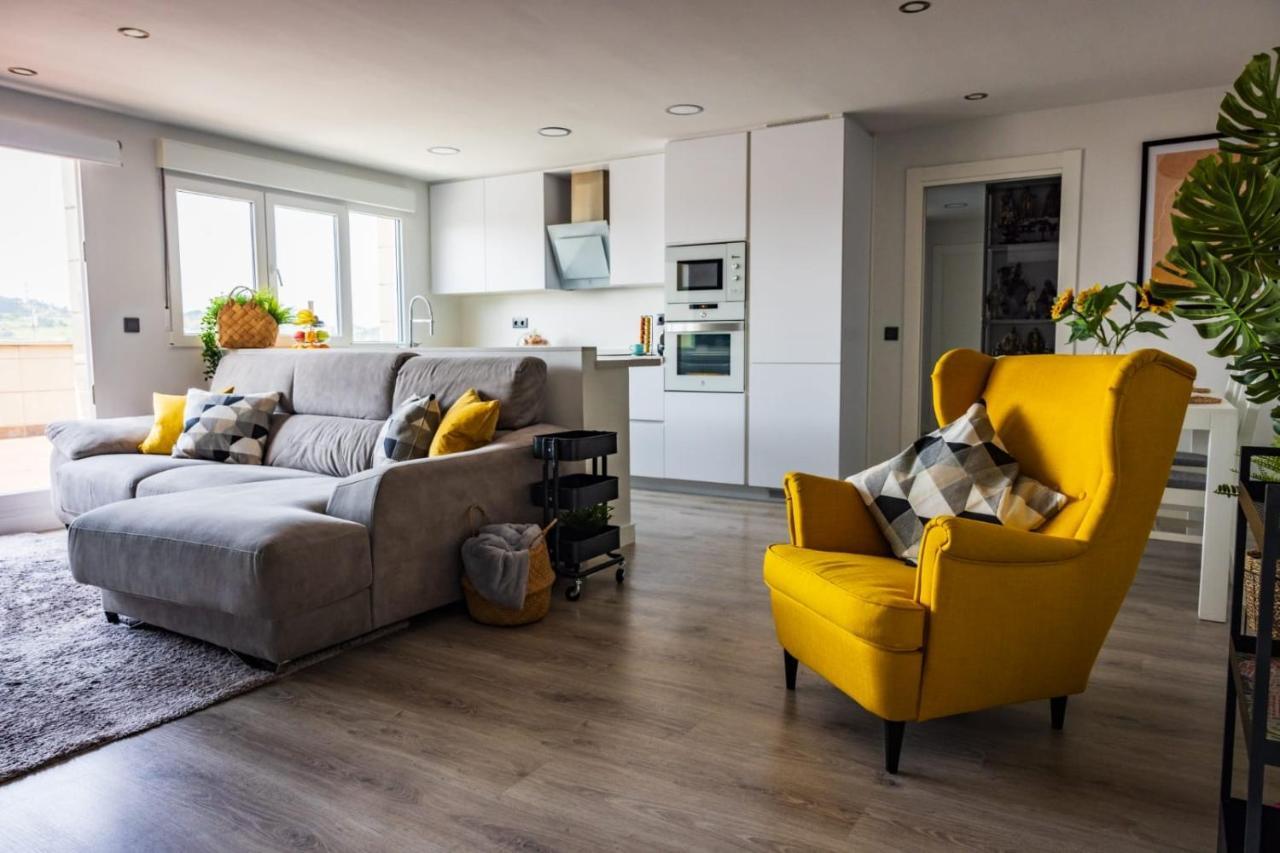 Ferienwohnung Lujoso Atico Entre 2 Playas Con Garaje, Terraza, Vistas Y Wifi Gijón Exterior foto